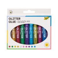 folia® Glitter-Glue farbig sortiert (10 Stifte...